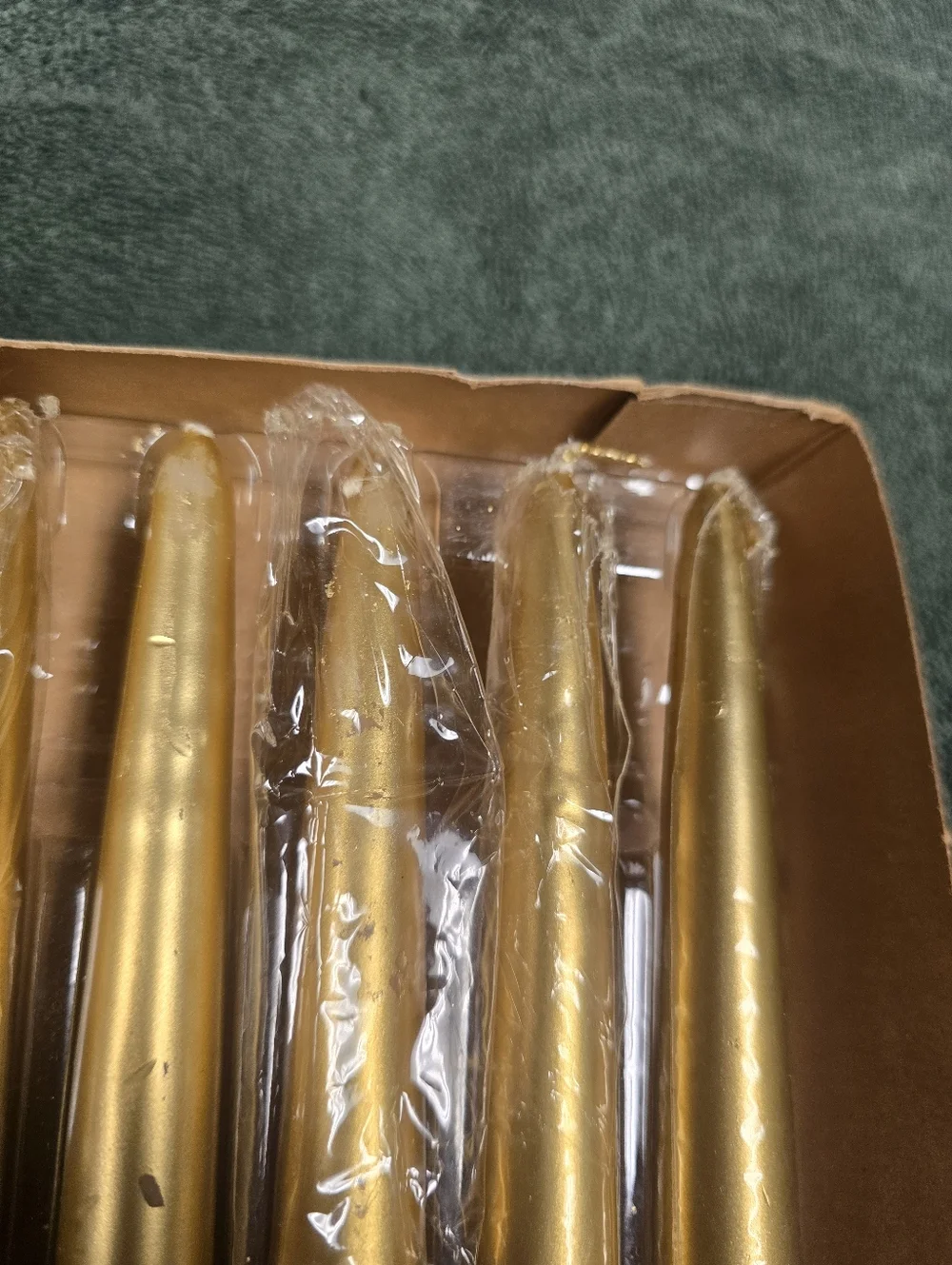 Set of 6 Gold Taper Candles - Picture 5 of 13